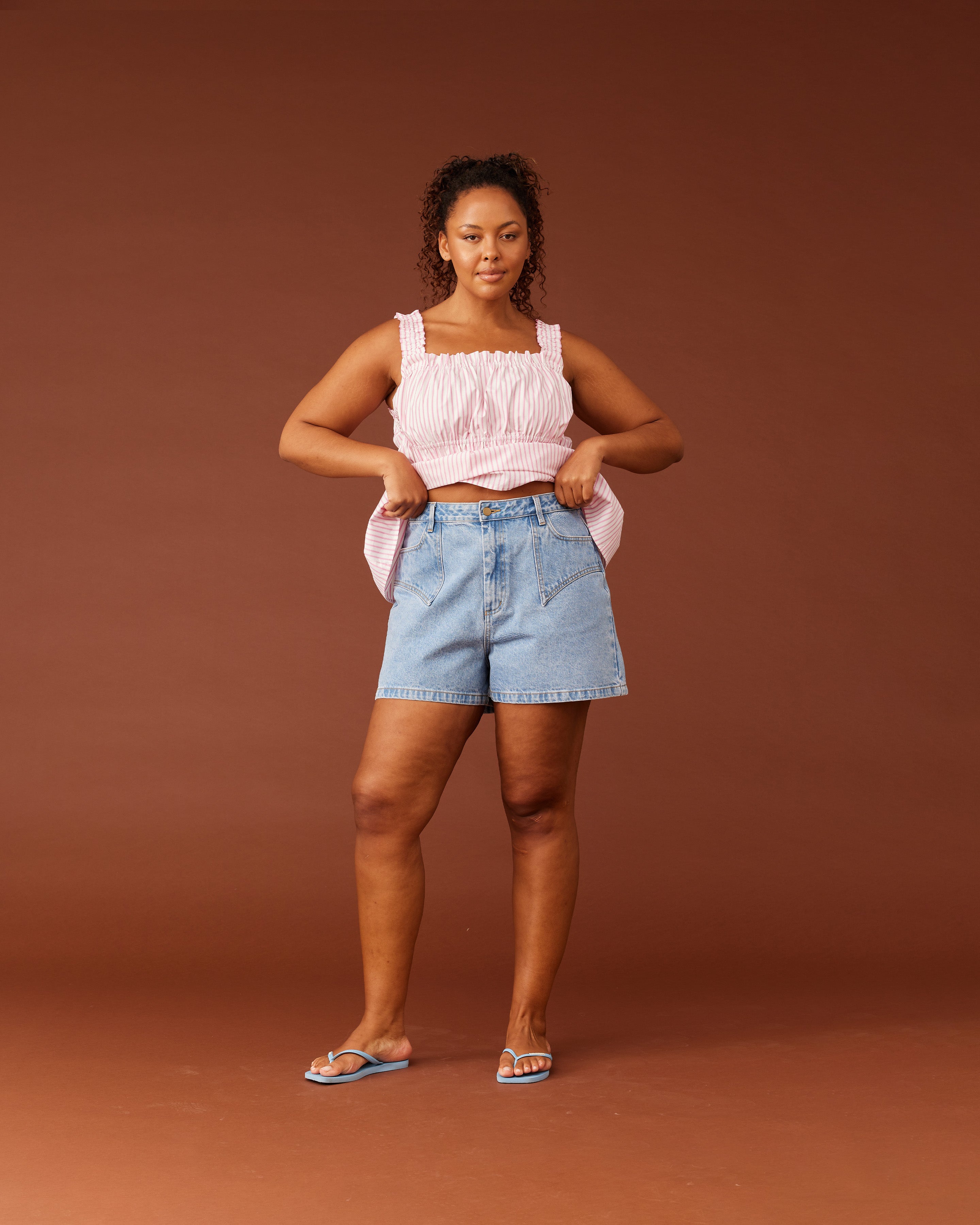 CLOVER DENIM SHORT BLUE | RUBY