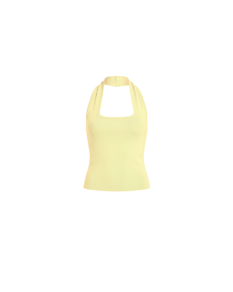 RUDI TANK BUTTER | A twist on the classic halter tank with an oversized strap designed to sit gathered around the neckline, crafted in a mid-weight butter knit. This tank is designed to be worn tight and hold you in when worn. Pair with...