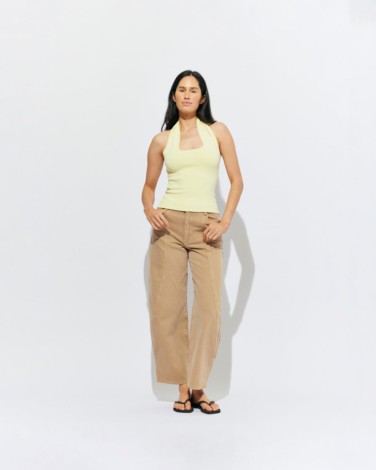BUZZ JEAN SANDWASH | Your new everyday go-to, the Buzz Jean is a barrel-leg style pant, designed in a sandwash denim. Sits mid-waisted and features panel detailing down the front that wraps to the side seam.
