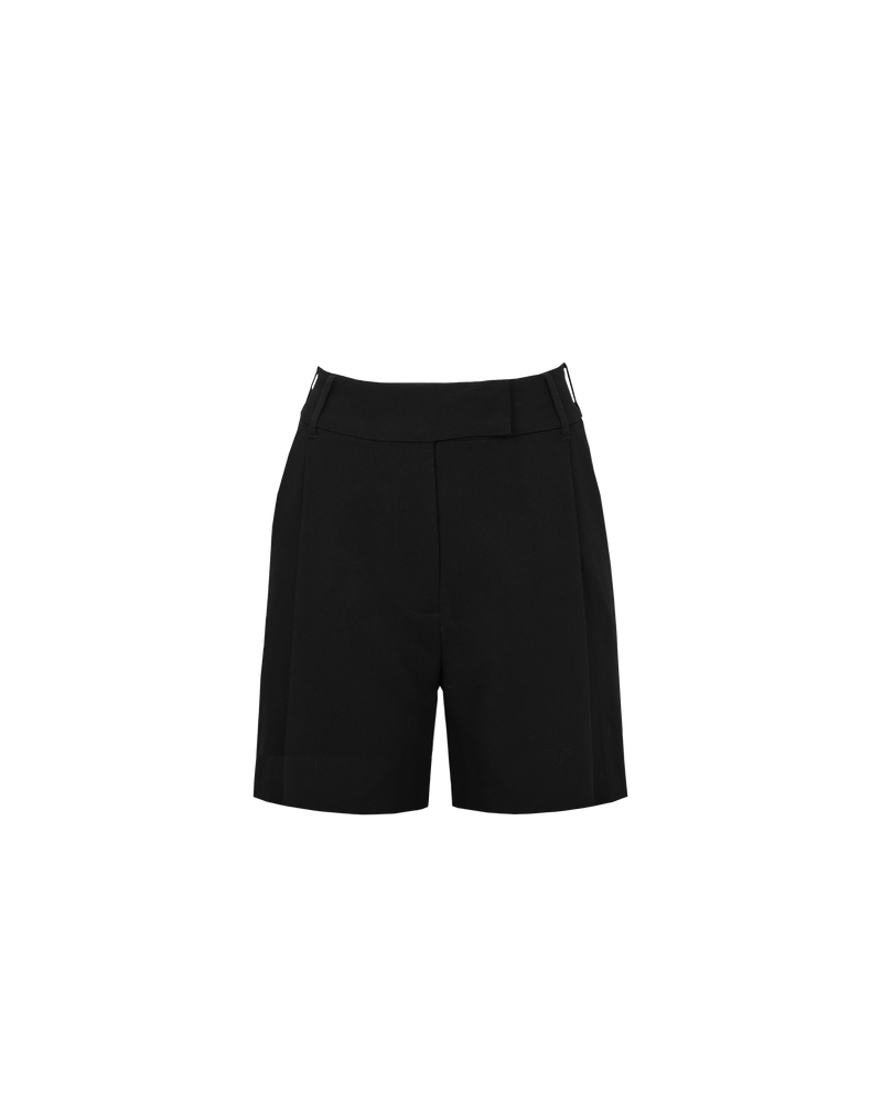 RUE SHORT BLACK | Suit-style shorts with a flat waistband and belt loops. These shorts give a preppy vibe that can be easily dressed up or down, with either a simple t-shirt and flat...