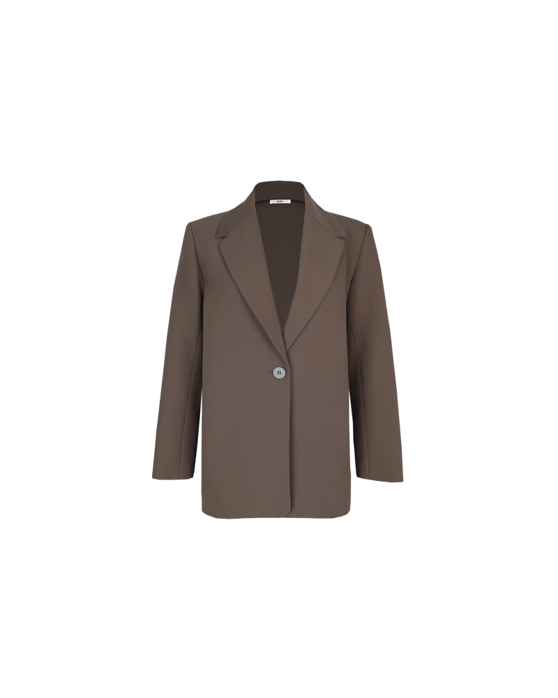RUE BLAZER DONKEY | Single breasted slouchy style blazer designed in a sleek donkey shade. This blazer is an everyday wardrobe staple.