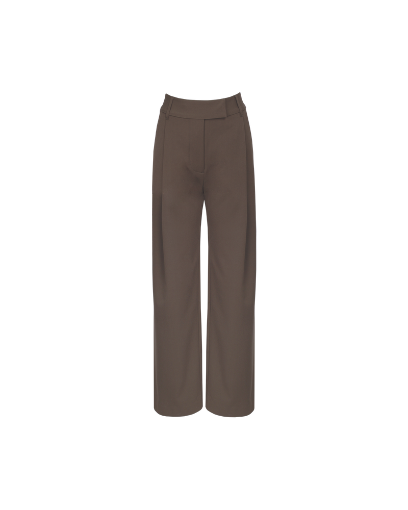 RUE TROUSER DONKEY | Straight leg mid-waist suit trouser with a flat waistband and belt loops. These pants are versatile in that they can we be worn casual with a baby tee, or formal with...