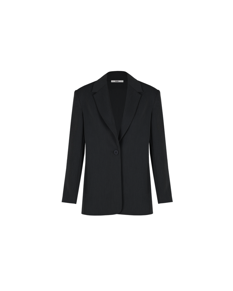 RUE BLAZER BLACK | Single breasted slouchy style blazer designed in a black. This blazer is an everyday wardrobe staple.