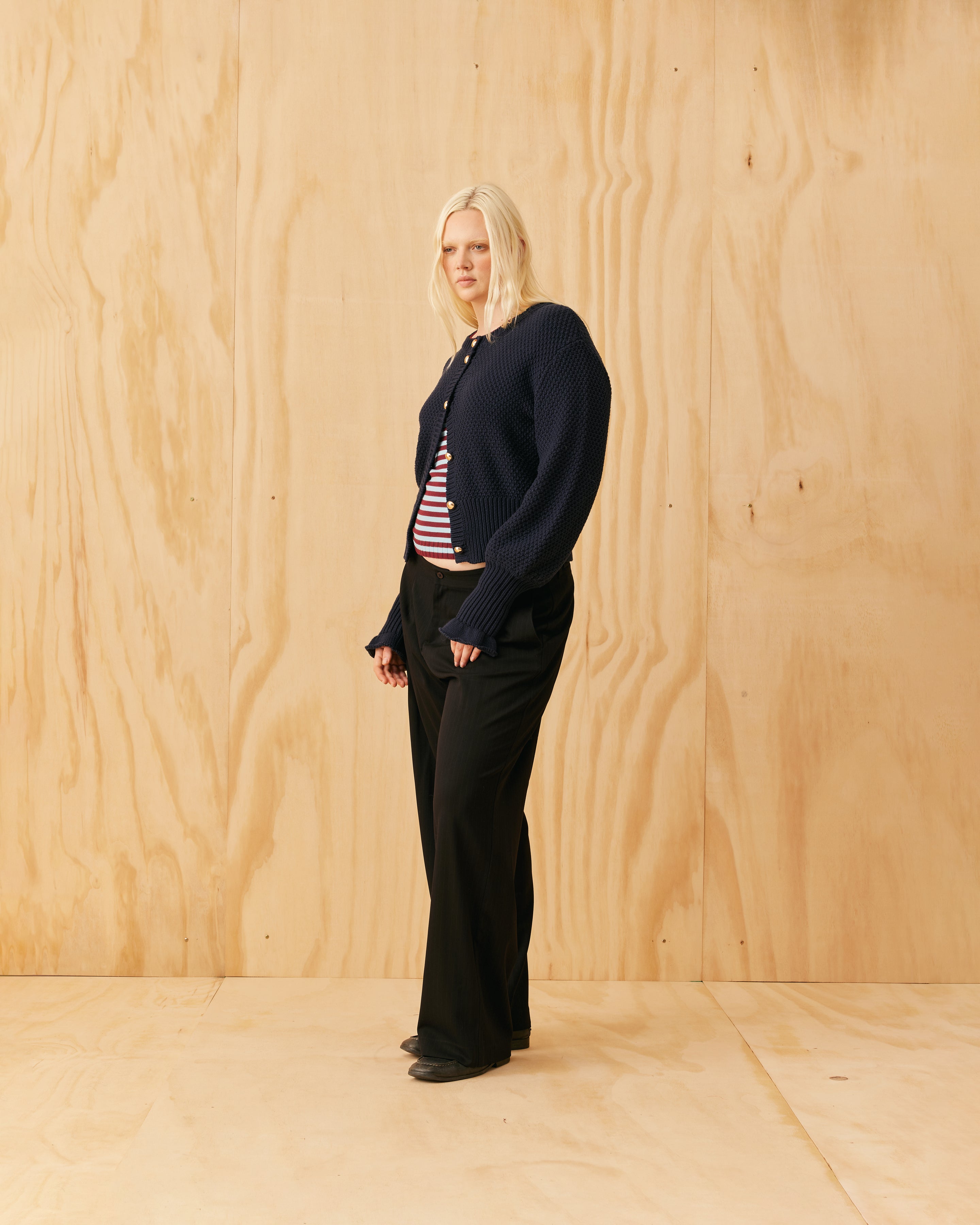 MATILDA COTTON CARDIGAN BLACK | RUBY