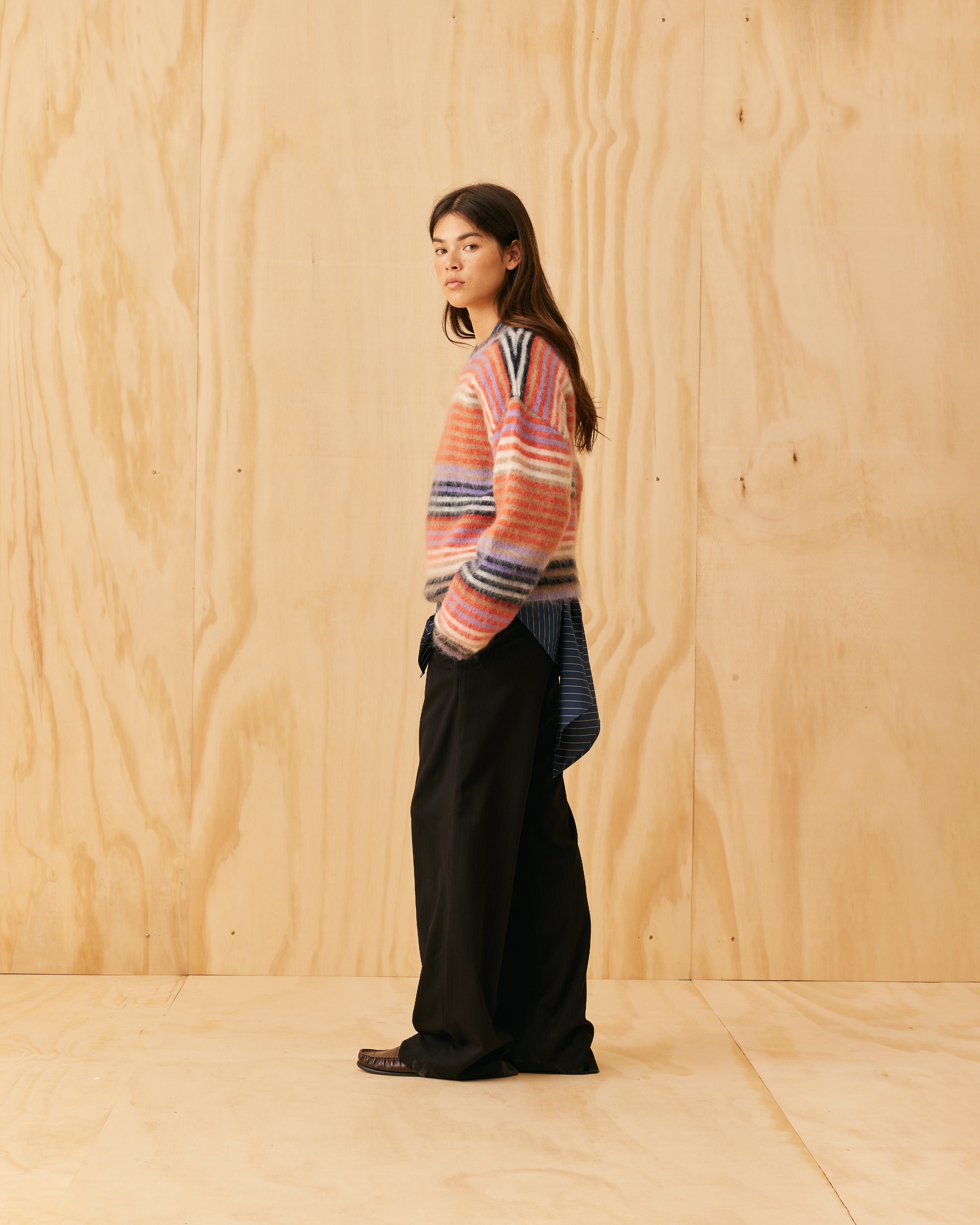 VELMA SWEATER HEIRLOOM STRIPE | RUBY