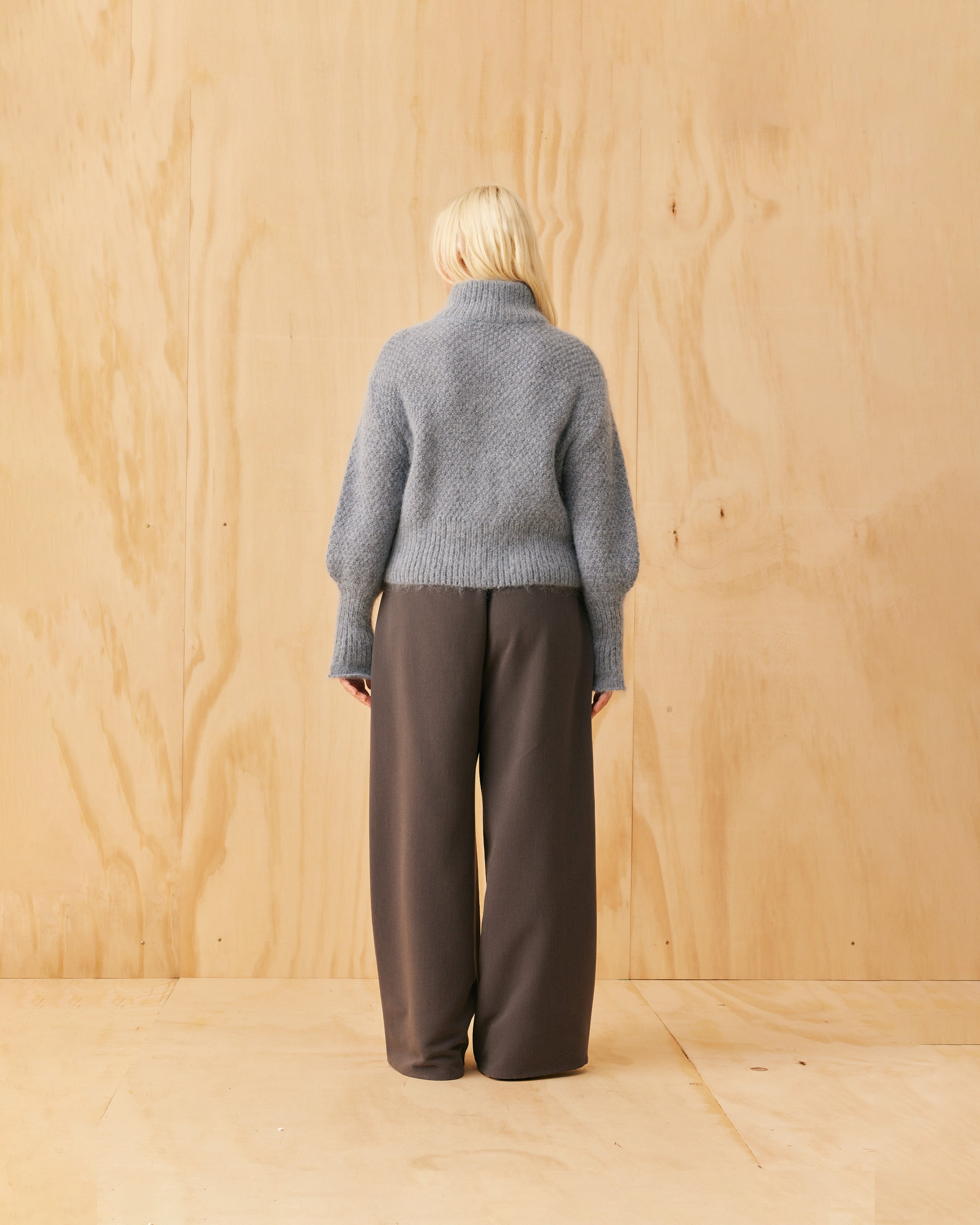 MATILDA ZIP CARDIGAN BLUE MARLE | RUBY
