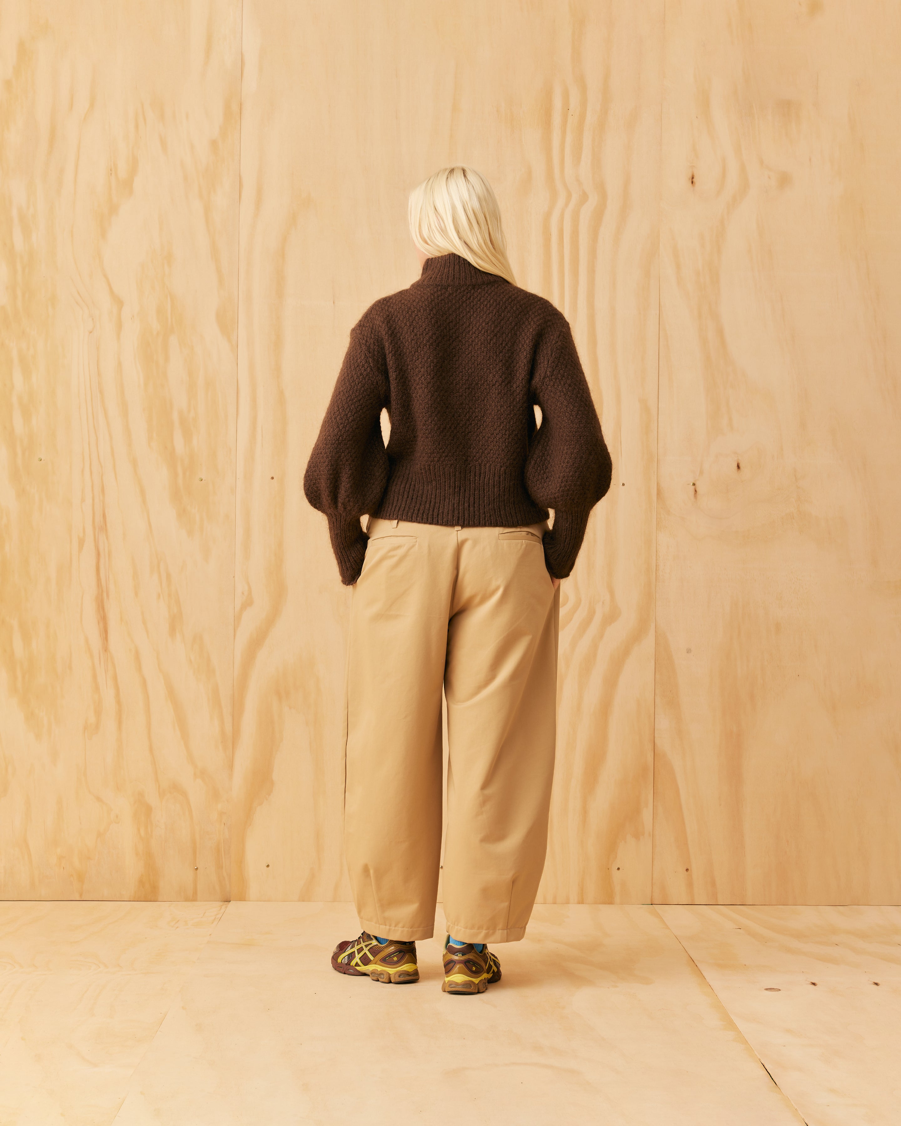 MATILDA ZIP CARDIGAN COCOA | RUBY