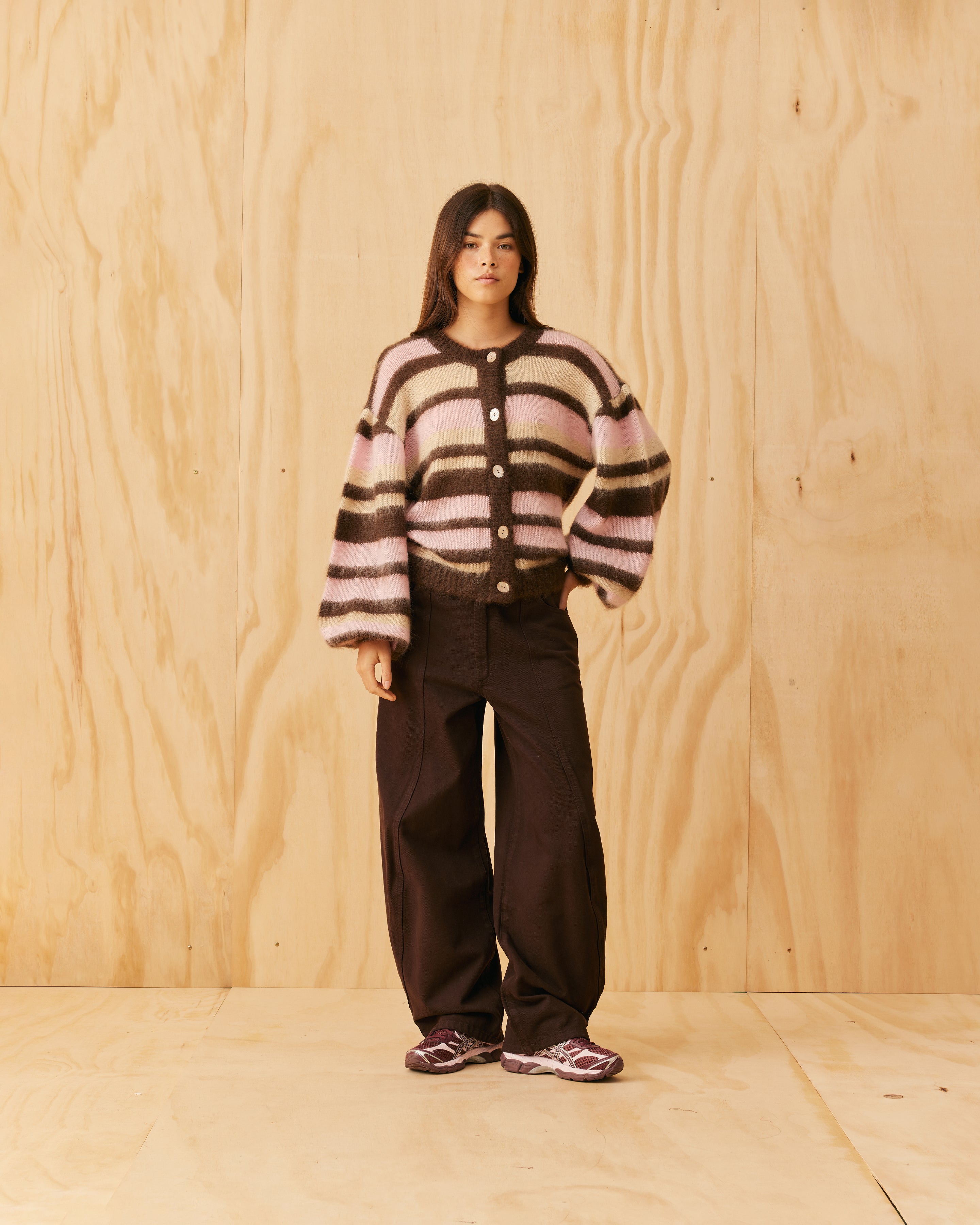 JOSIE CARDIGAN NEAPOLITAN STRIPE | RUBY
