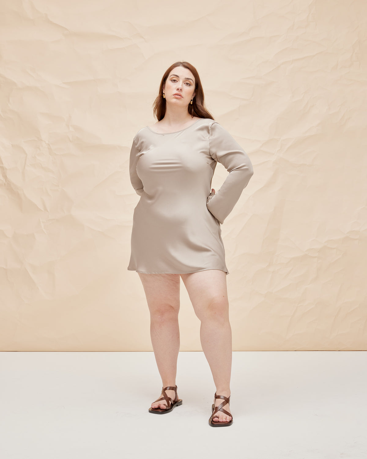 BOBBI SATIN MINIDRESS MOONROCK | RUBY BOBBI SATIN MINIDRESS MOONROCK | RUBY