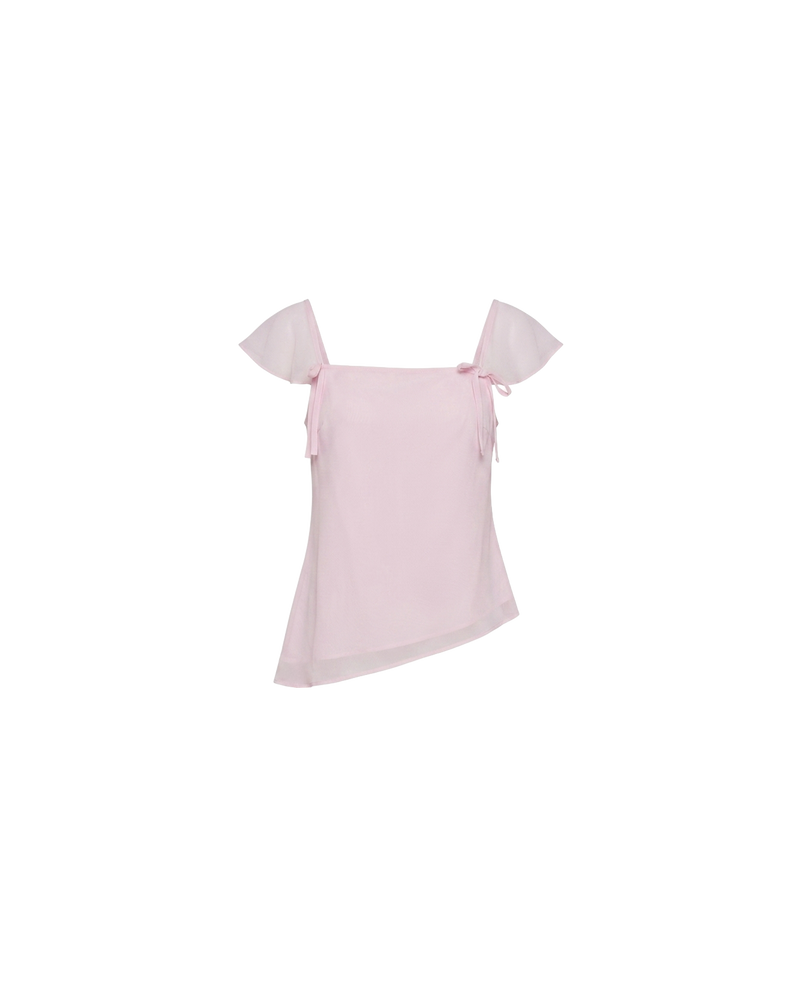 SABRINA CAMISOLE PINK | Your new favourite top ~ the Sabrina Cami is designed in a baby pink light-weight chiffon, with delicate cap sleeves, an asymmetrical hemline and bow detailing. Pair it with denim for the perfect evening plans outfit, or your favourite skirt...