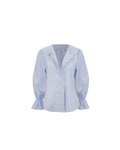 SANDLER RUFFLE SHIRT BLUE STRIPE