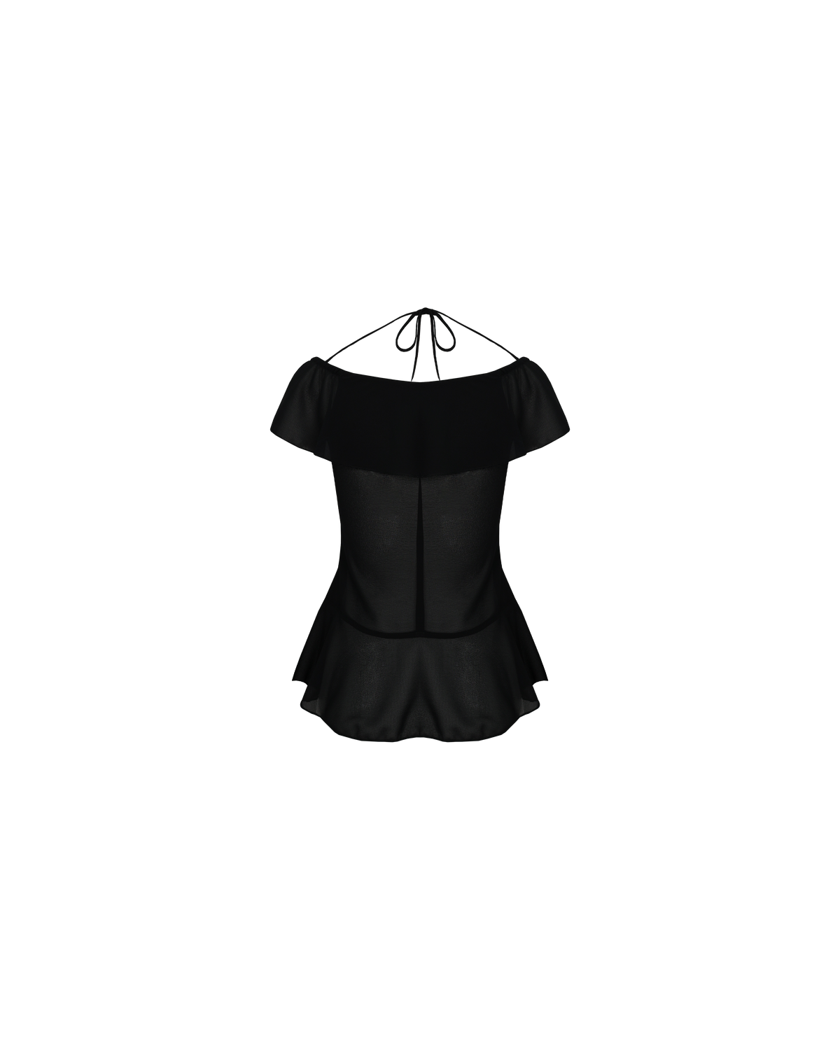 Ruffle black top sales
