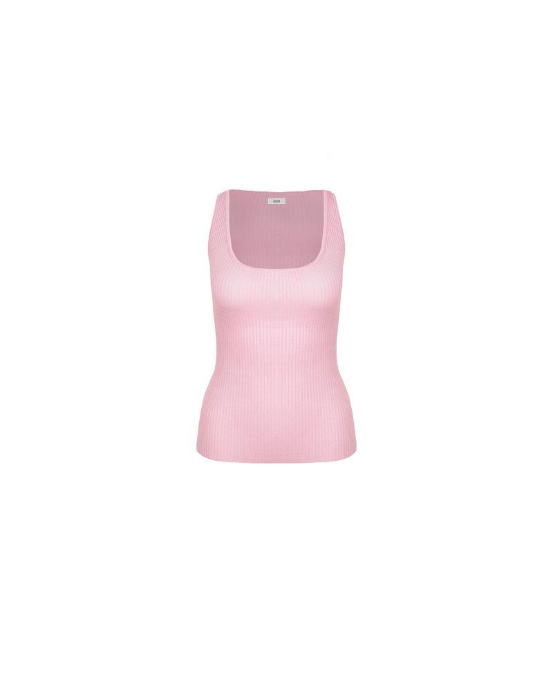 SIMPLE TANK FROSTING | Simple scoop neck ribbed tank top, in a frosting pink colour. This tank is great for layering under your sheer tops or paired with your favourite denim.