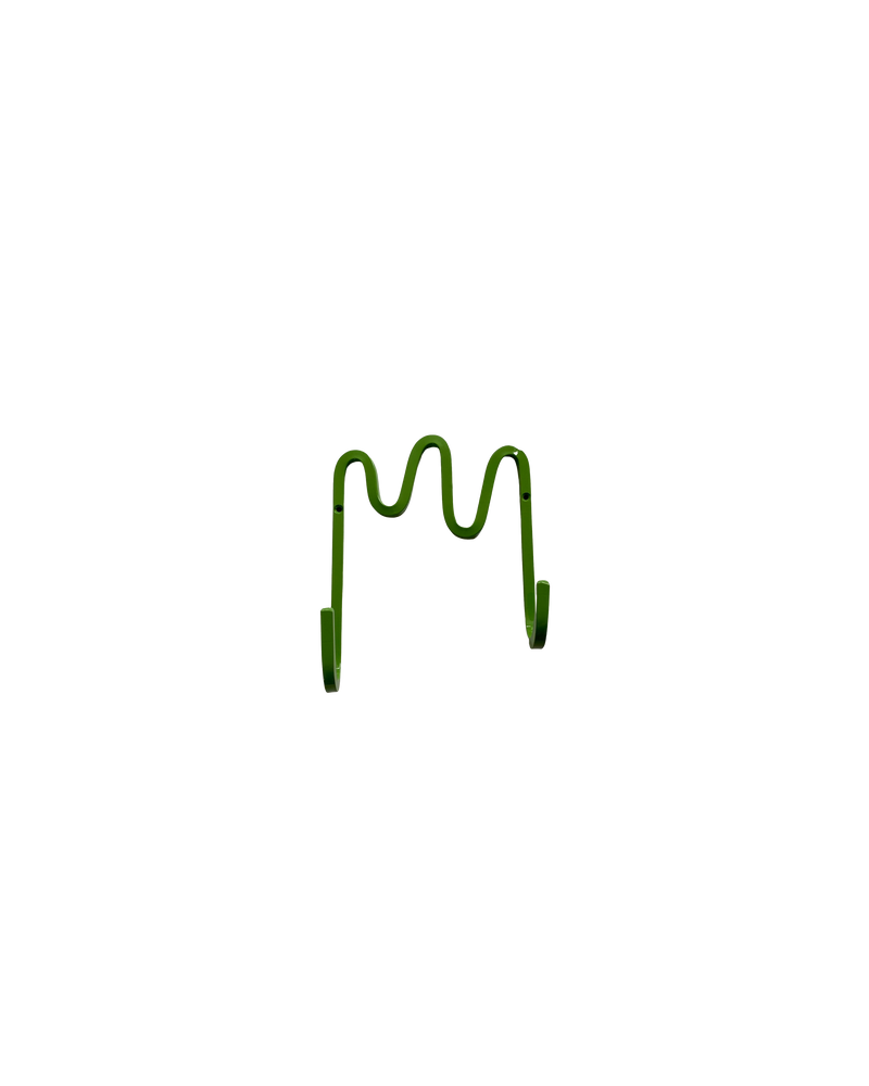  SHOCKWAVE HOOK APPLE | Handcrafted shockwave wall hook in a vibrant apple green colour. This piece doubles as a practical wall hook and also a feature design piece.