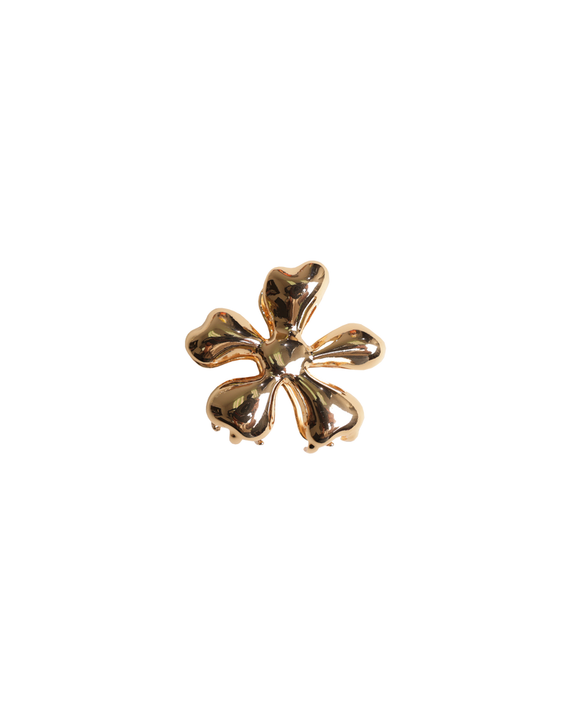 SMALL FLOWER HAIR CLAW GOLD | This gold chromatic hair claw, this is a staple accessory for any occasion. Holds half a head of hair and is comfortable enough to wear from morning to night.