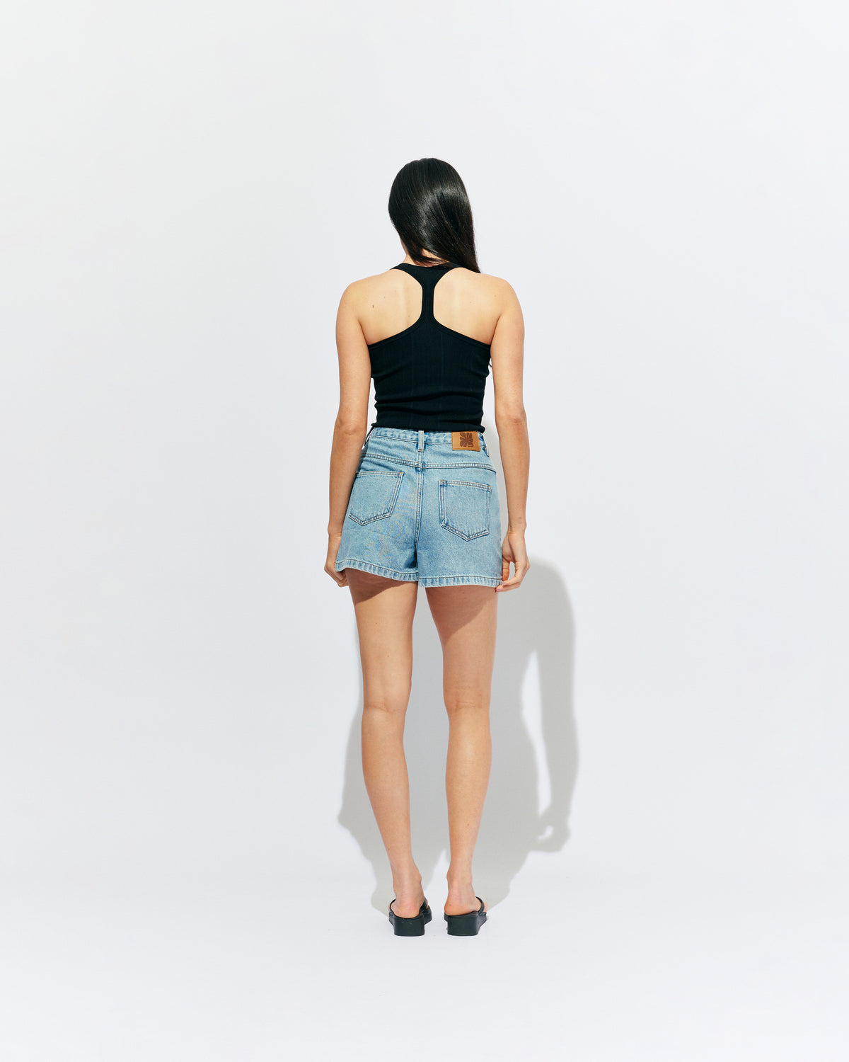 CLOVER DENIM SHORT NINETIES | Our classic high waisted denim short, made in a soft washed nineties blue denim, ready for easy strides and warm weather. It isn't a Rubette summer without the Clover Short. 