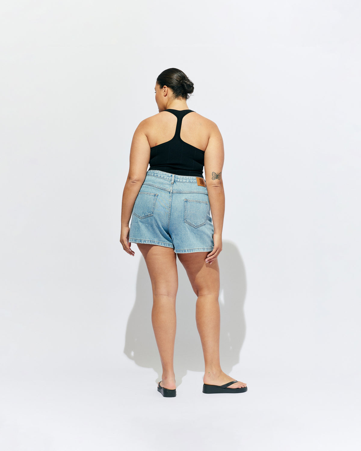CLOVER DENIM SHORT NINETIES | Our classic high waisted denim short, made in a soft washed nineties blue denim, ready for easy strides and warm weather. It isn't a Rubette summer without the Clover Short. 