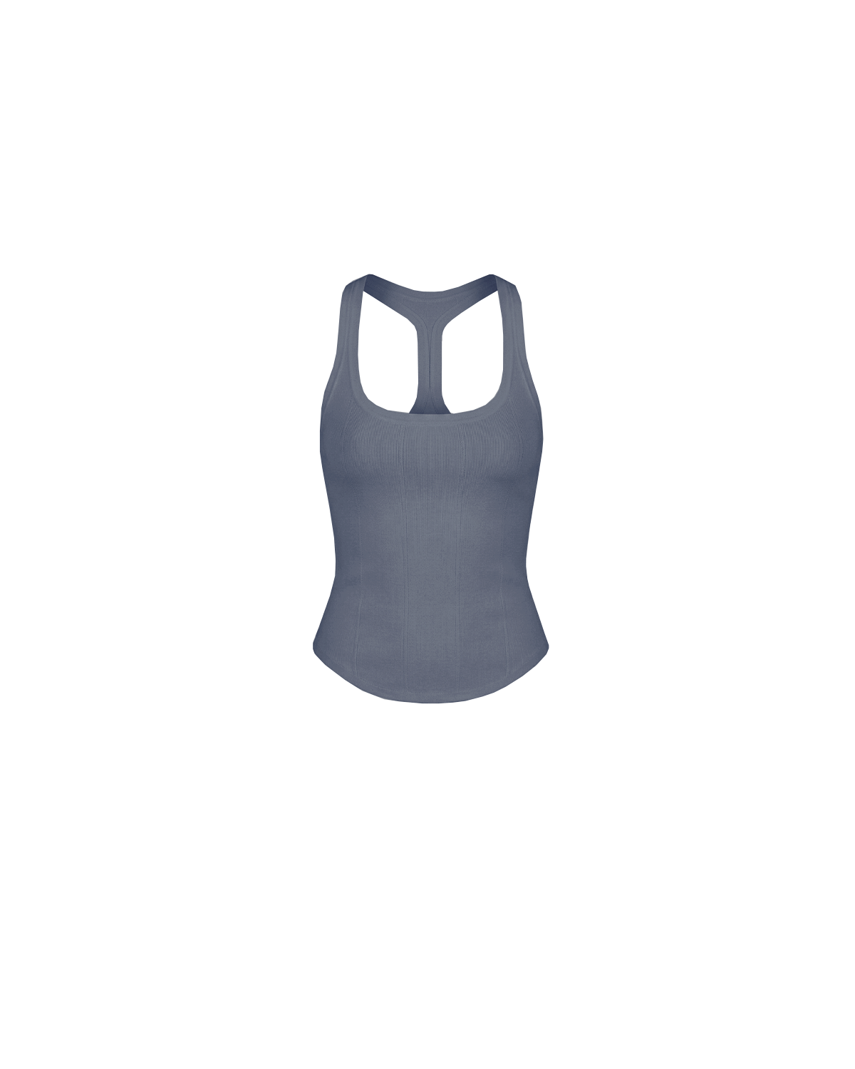 SOL TANK BLUE SLATE | A wardrobe staple for all year round, this classic racerback tank top is designed in a mid-weight blue slate knit. Wear as a base layer under your winter favourites, or as an everyday go to during the warmer months. 