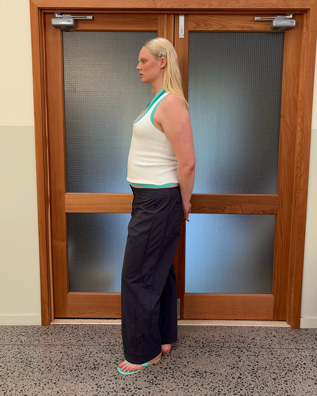 BOWIE PANT CHARCOAL | Bowie is your new everyday go-to pant. Features a low rise and straight leg designed in a light-weight charcoal fabric. Make it a matching set by pairing with the Bowie Top.