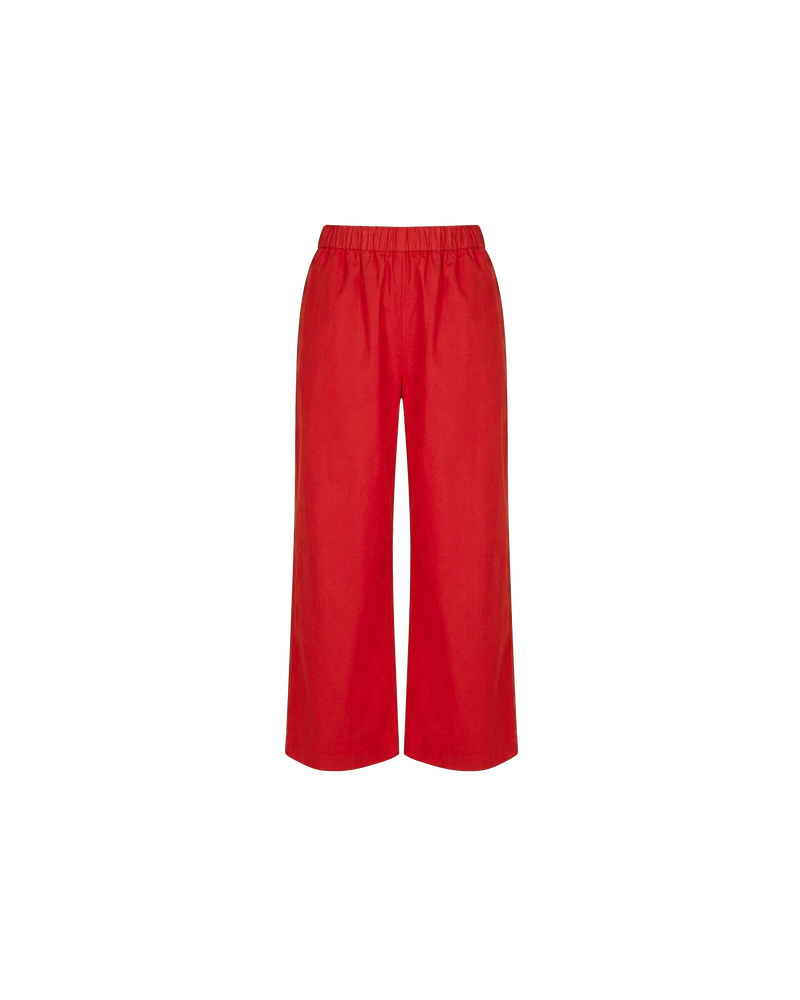 SONNY PANT CHERRY | Straight leg cotton pant with a flat elastic waistband, designed in butter and navy striped cotton. These pants sit relaxed and wide and have side and back pockets, with a feature embroidered RUBY 'R' on the back pocket. Make it...