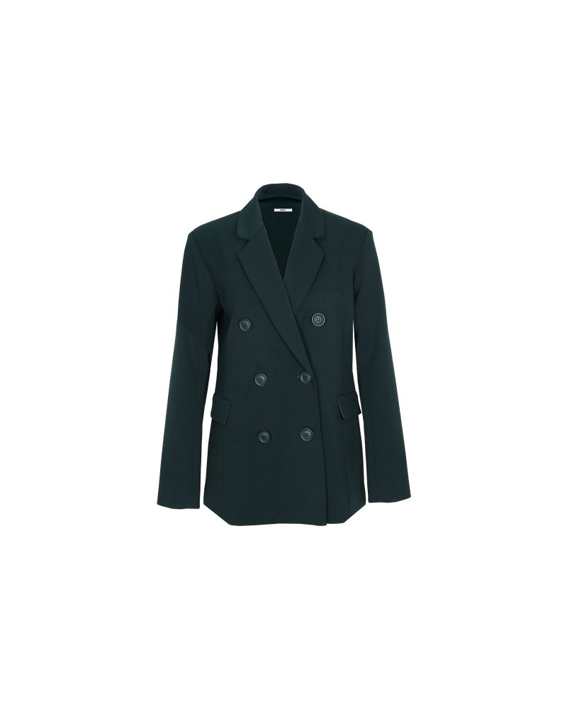 TONY BLAZER BOTTLE | Relaxed, double breasted blazer with a boxy shape, in a rich bottle shade. Designed for a loose fit with notched lapels and slightly structured shoulders, this piece is both modern and...