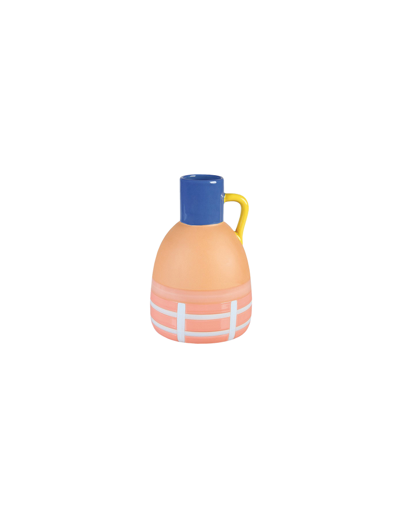TERRACOTTA GRID VASE MULTI | Terracotta style jug with etched grid detailing at the base. Perfect to house flowers or use as a functional jug.