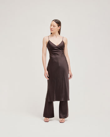 Linen Flat Front Crop Pant Poppy main image 1