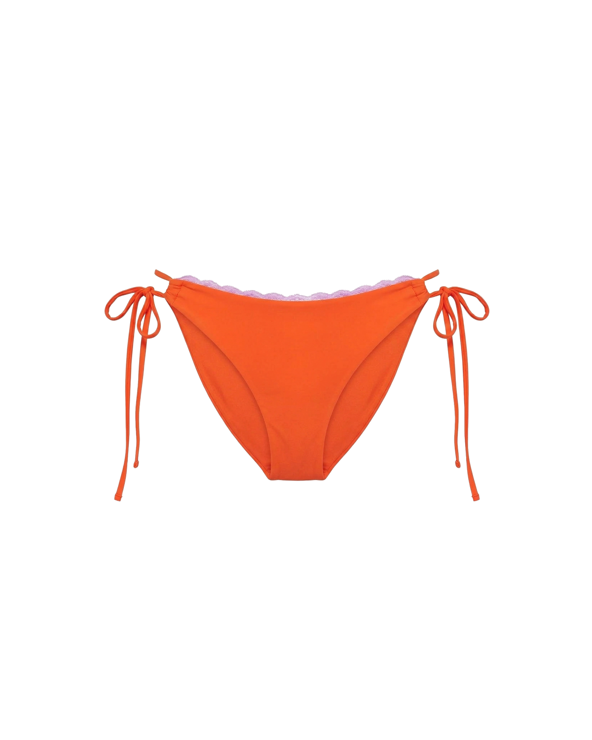 WYLIE TIE-SIDE BIKINI BOTTOM VERMILLION | Named after the Wylie's Baths in Sydney, these vermillion bikini bottoms are designed with a cheeky cut and adjustable side ties. Featuring a bright pink contrast lace trim, make it a matching set with the Wylie Triangle Bikini Top or...