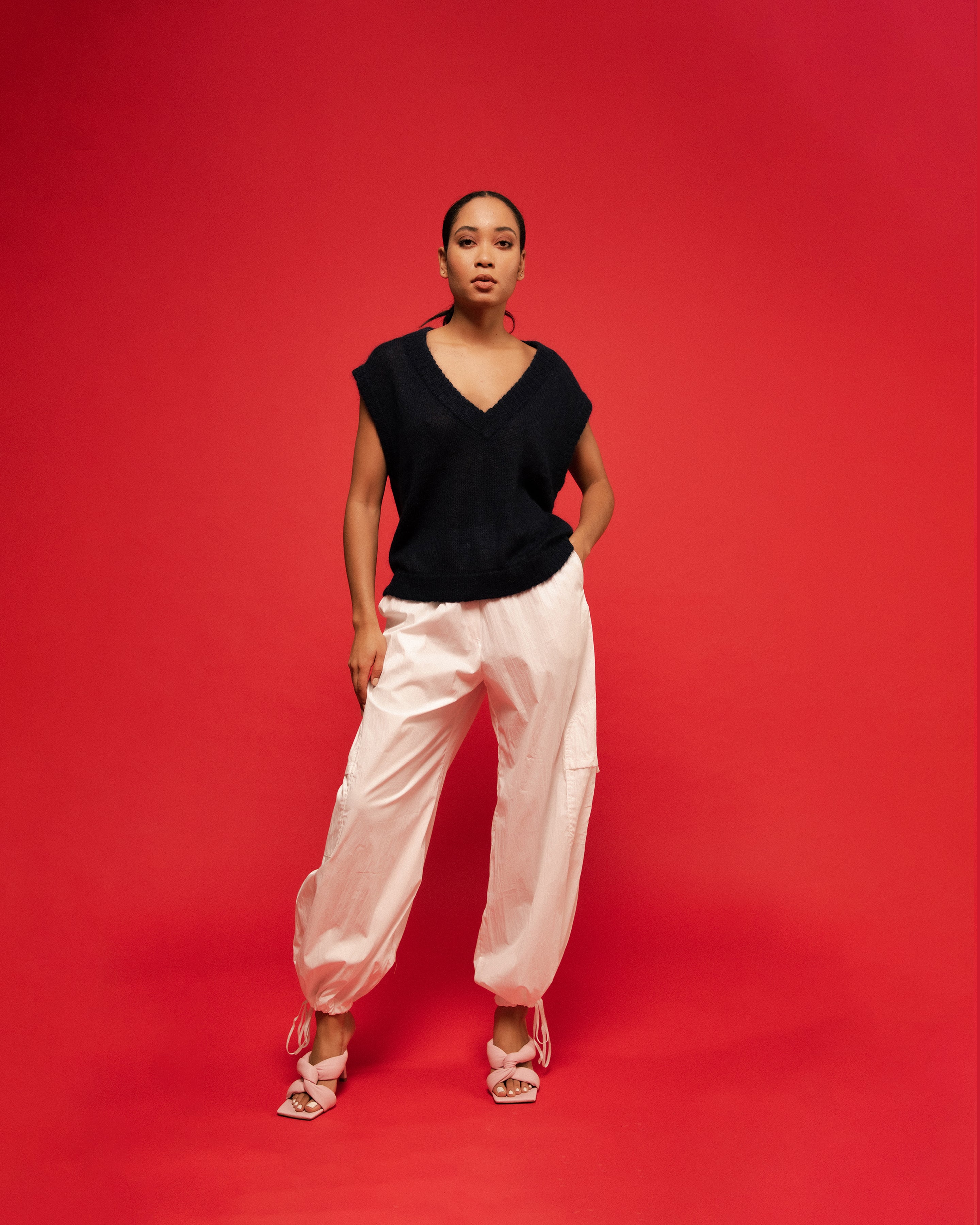DONOVAN TIE PANT WHITE | RUBY