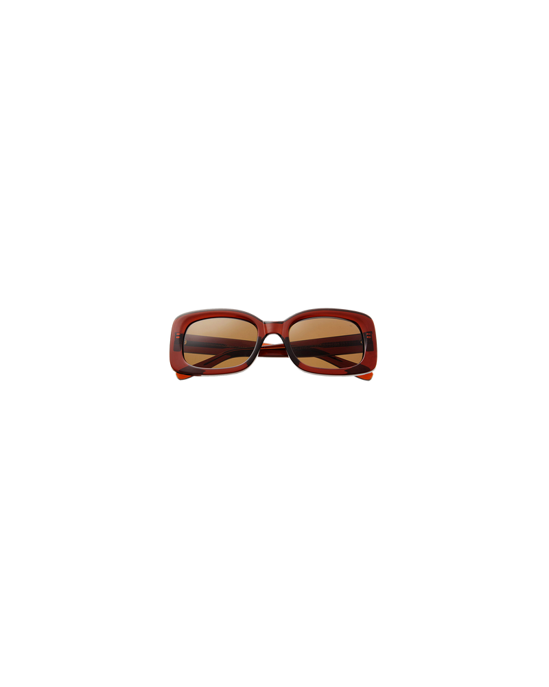 SALO SUNGLASS BROWN | The Salo by A.Kjaerbede is a 60's inspired, square sunglass with rounded glass. It has brown frames and brown tinted lenses.