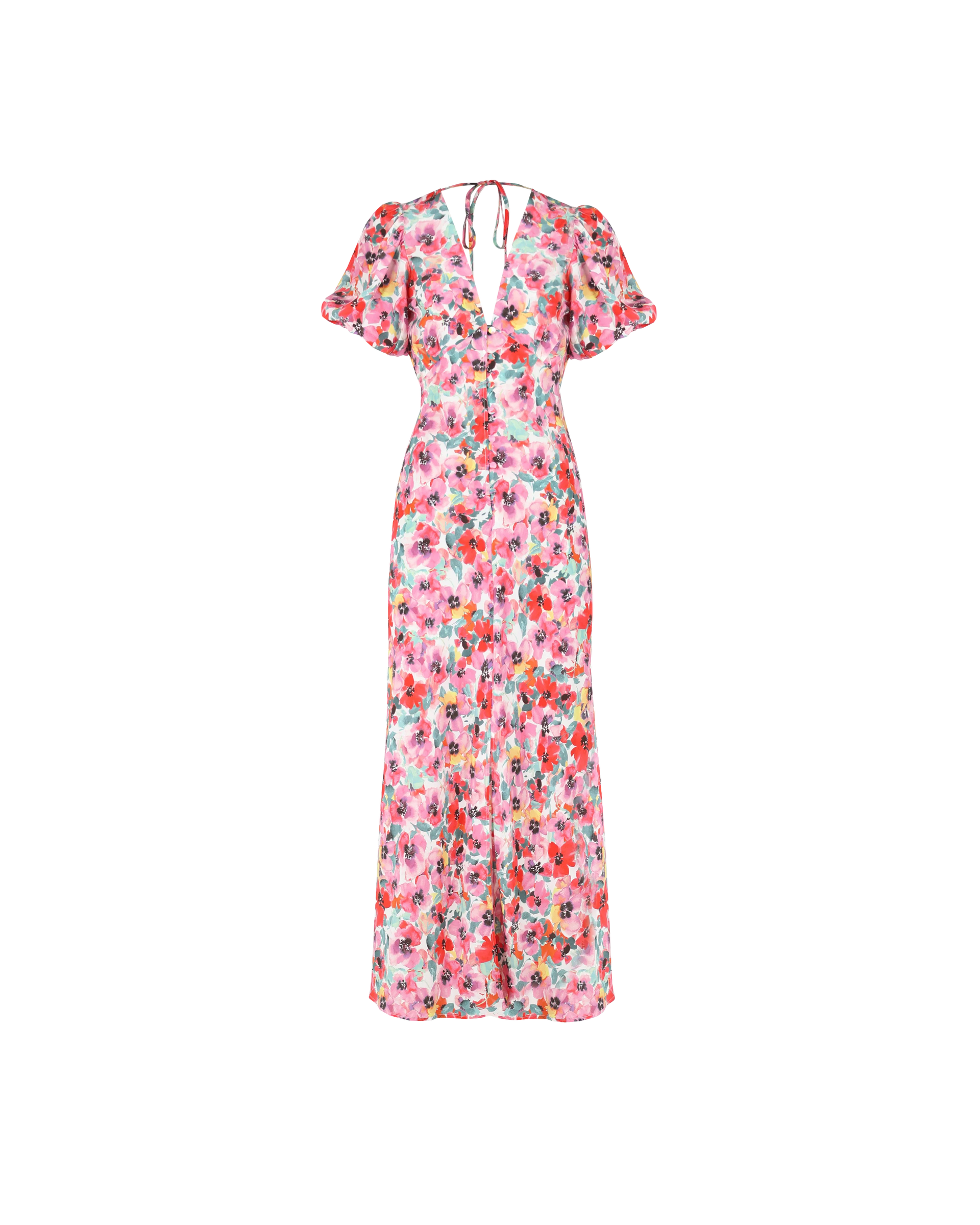 ALLEGRA SILK MIDI DRESS PANSY