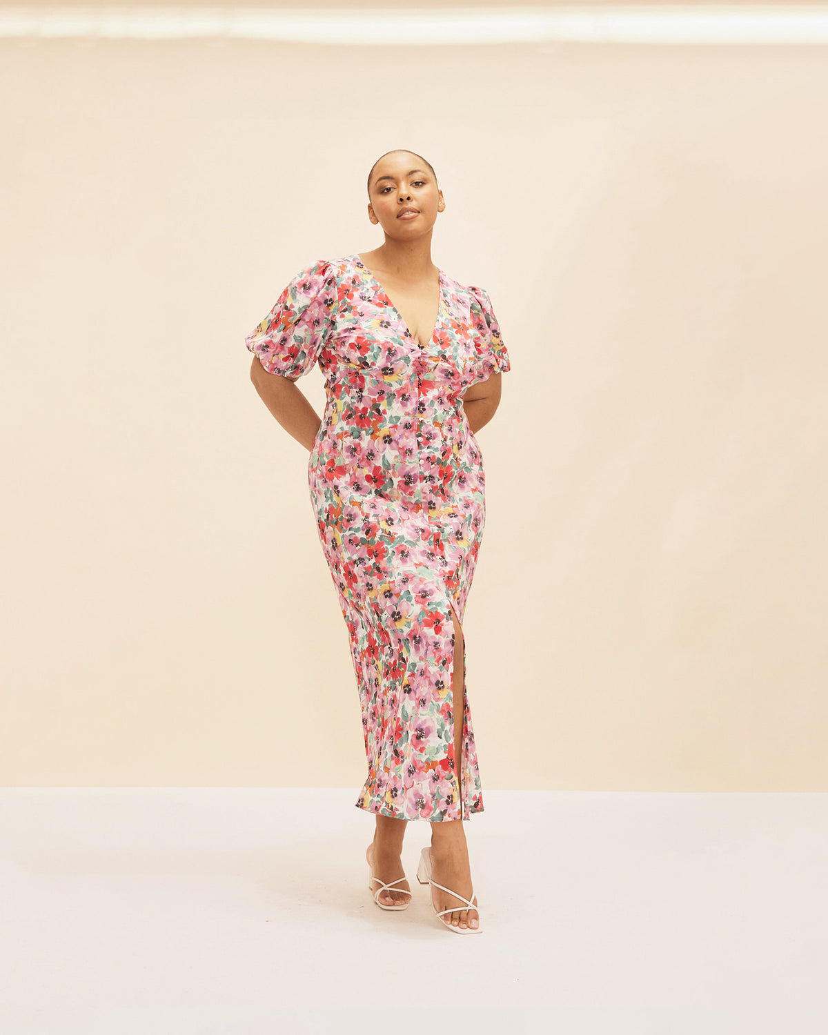 ALLEGRA SILK MIDI DRESS PANSY | RUBY ALLEGRA SILK MIDI DRESS PANSY | RUBY