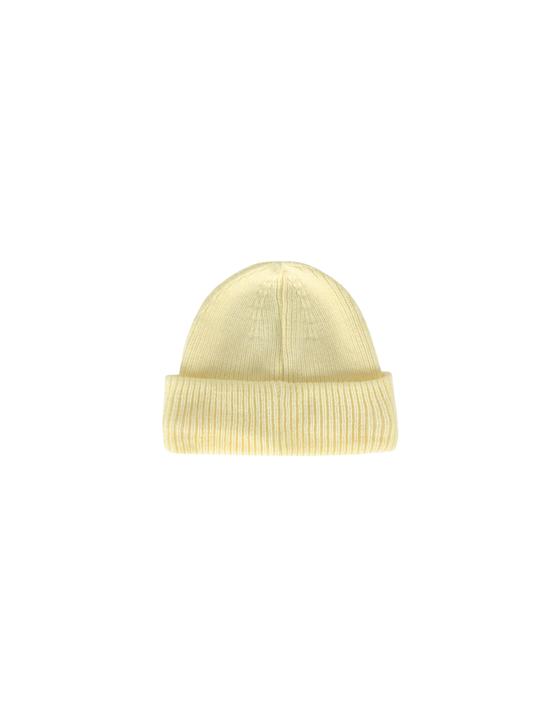 HEIDI BEANIE LEMON | Knit beanie, ribbed for added coziness. This piece is soft and warm with a thickly folded cuff.