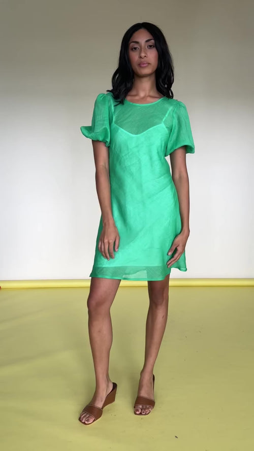 KENDALL RAMIE MINI DRESS GREEN