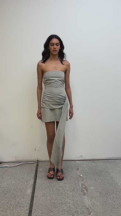 LOU MINI DRESS GREY CHECK