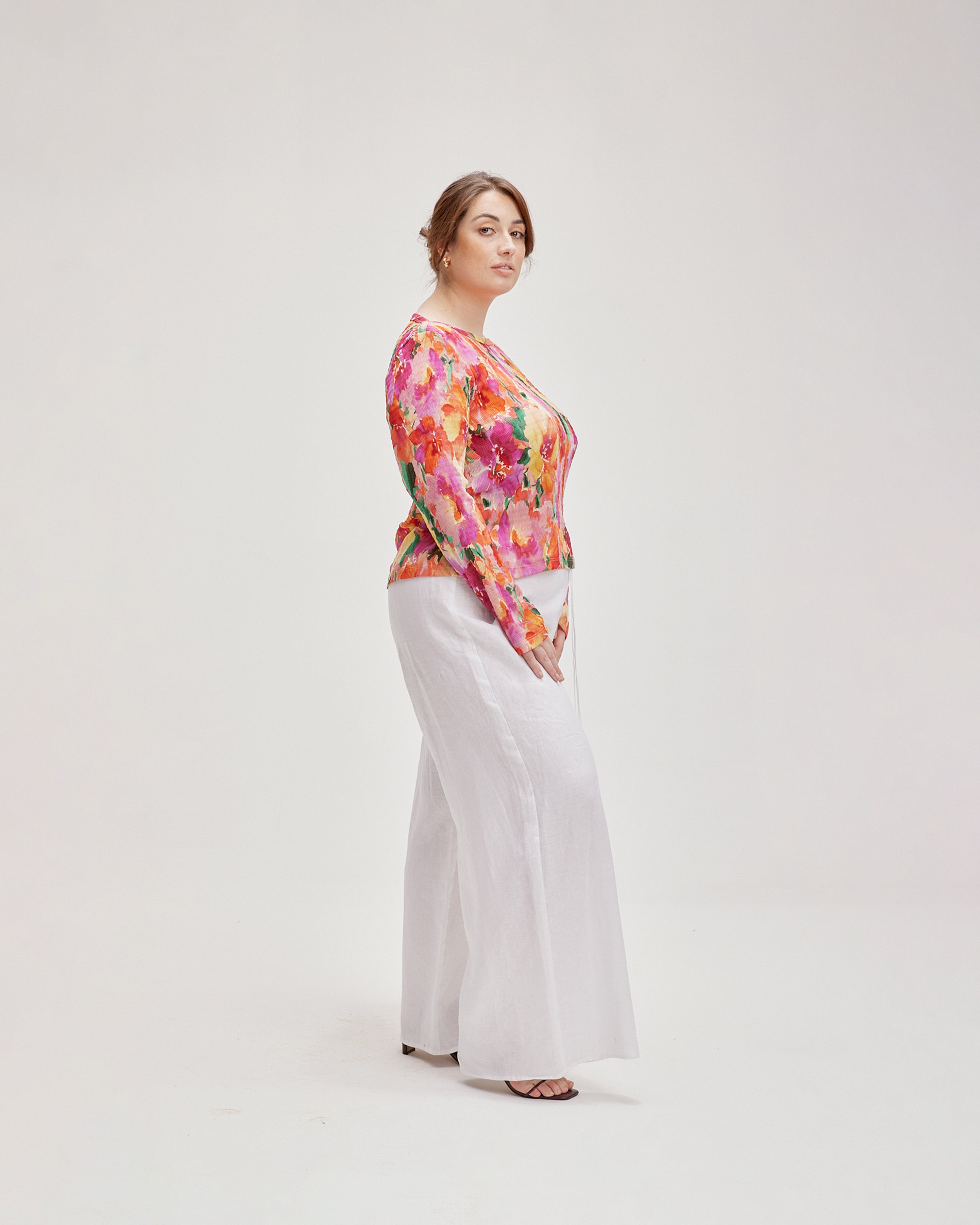 KATA CRINKLE LONG SLEEVE FLORAL | RUBY
