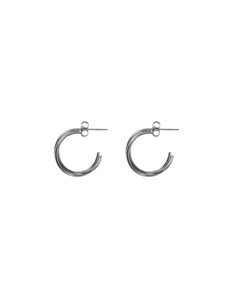 TWIST HOOP SILVER | The Twist Hoop is a delicate sleeper style earring. It features a twist detail and butterfly closure at the back.