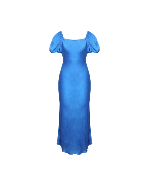BOBBI SILK MIDI DRESS COBALT
